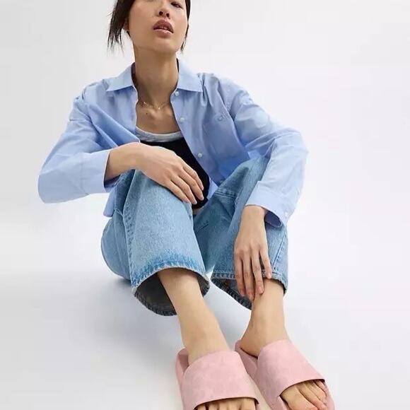 New Coach women Udele Sport Slide Signature Canvas CAR28 Powder Pink US 7 - Picture 8 of 10